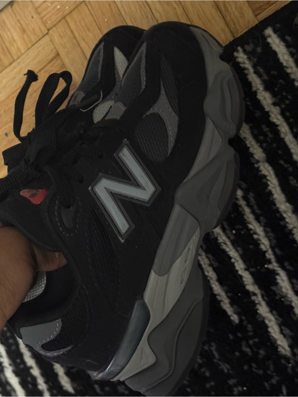 New Balance Kids' Black and Gray Athletic Sneakers
